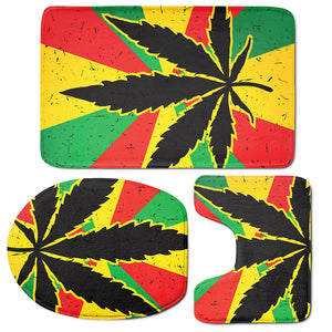 Cannabis Rasta Print 3 Piece Bath Mat Set