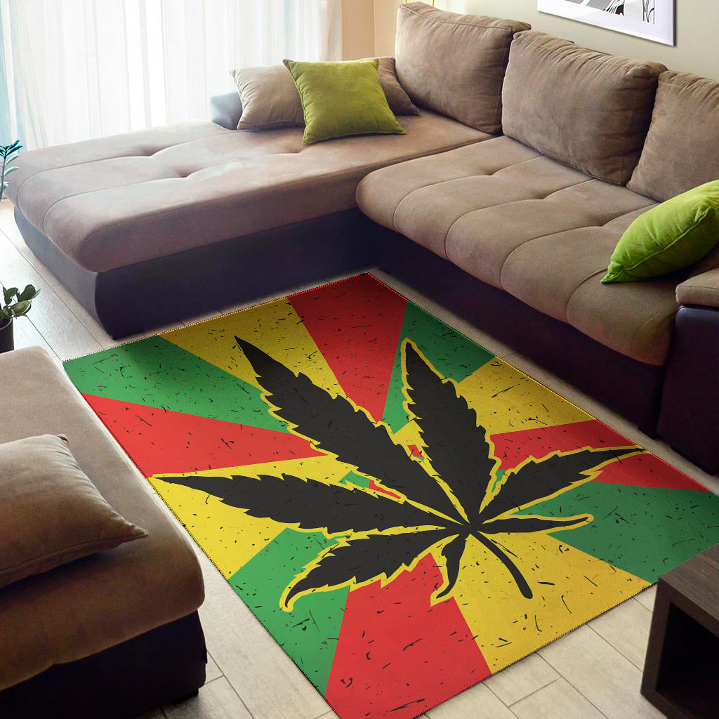 Cannabis Rasta Print Area Rug