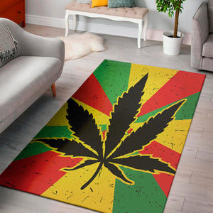 Cannabis Rasta Print Area Rug