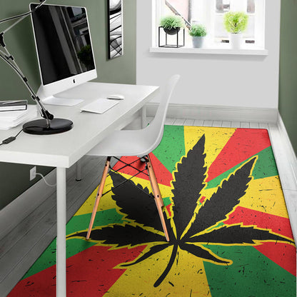 Cannabis Rasta Print Area Rug