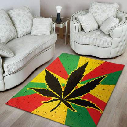 Cannabis Rasta Print Area Rug