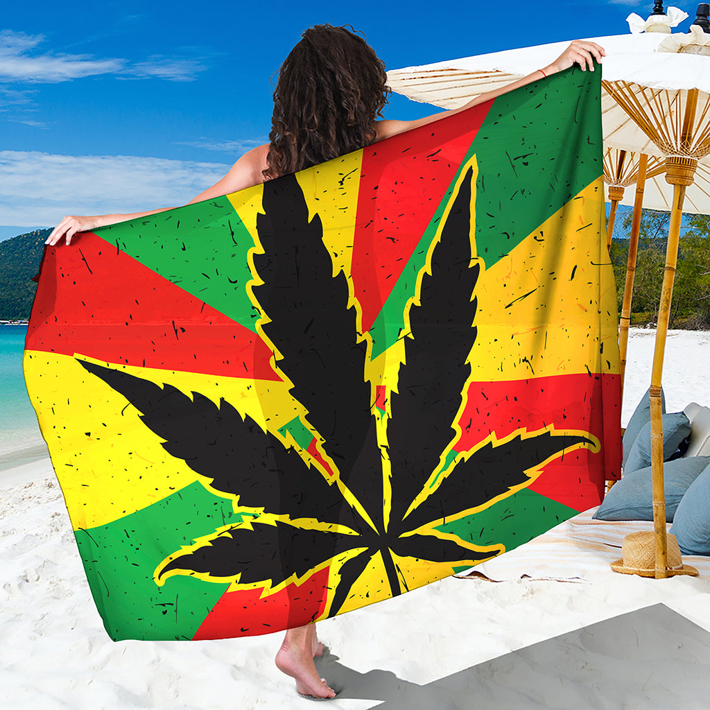 Cannabis Rasta Print Beach Sarong Wrap