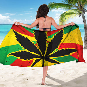 Cannabis Rasta Print Beach Sarong Wrap