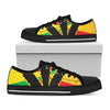 Cannabis Rasta Print Black Low Top Shoes 