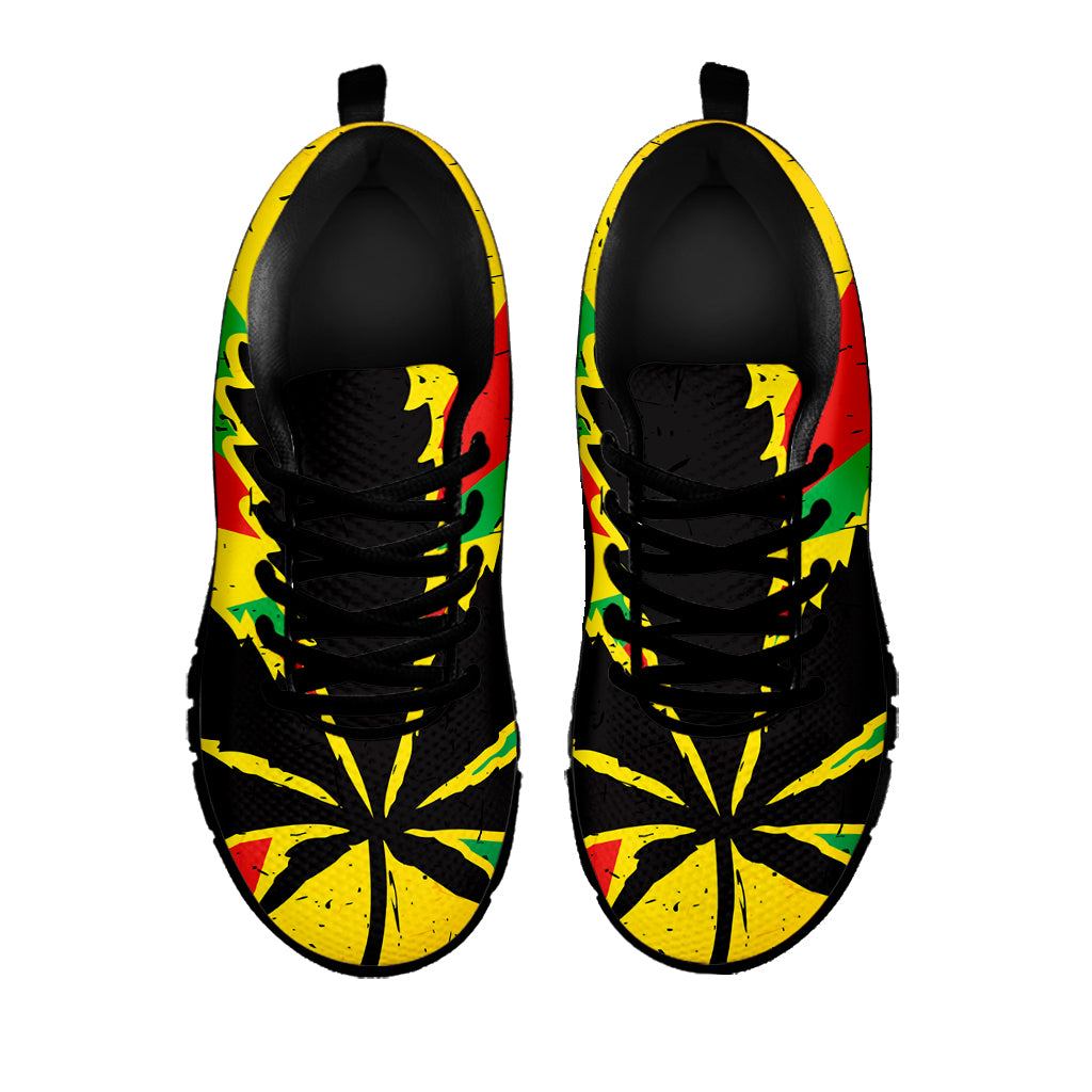 Cannabis Rasta Print Black Sneakers