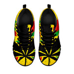 Cannabis Rasta Print Black Sneakers