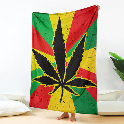 Cannabis Rasta Print Blanket
