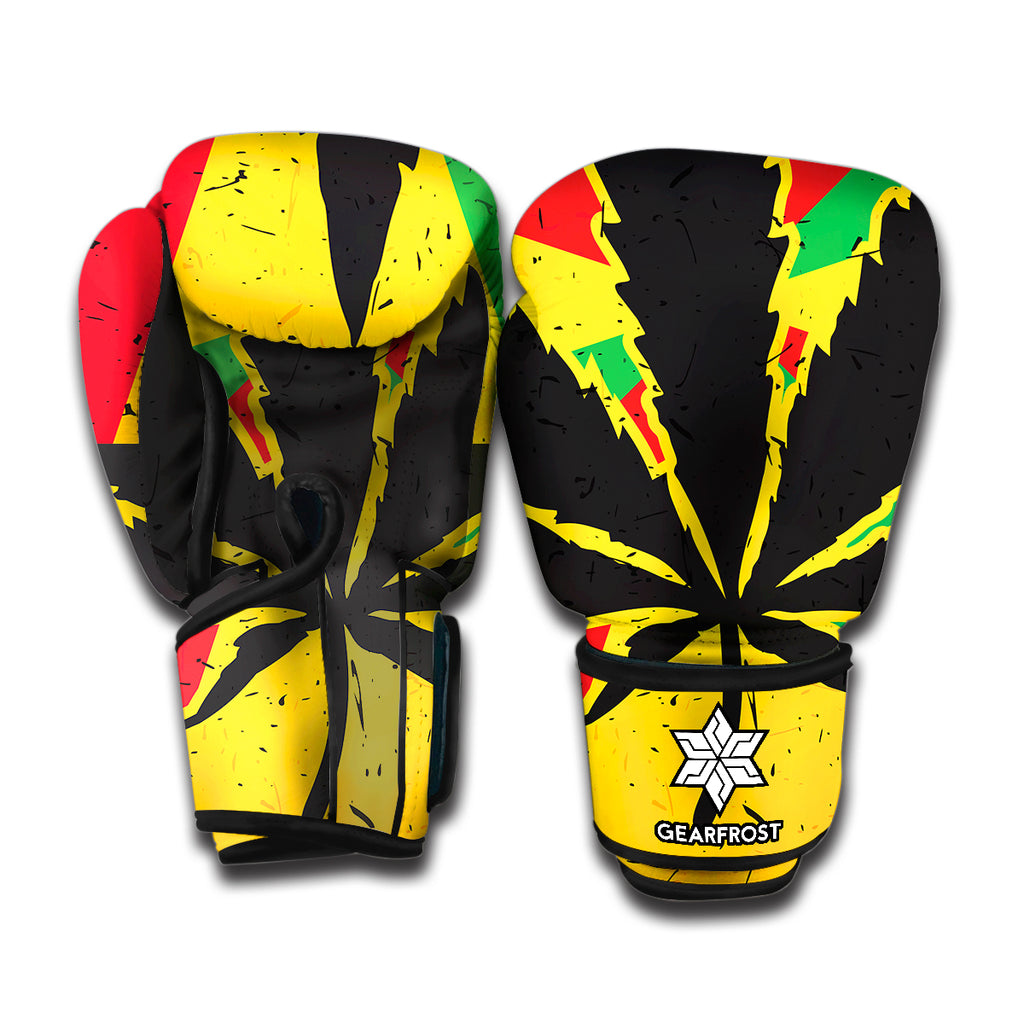 Cannabis Rasta Print Boxing Gloves