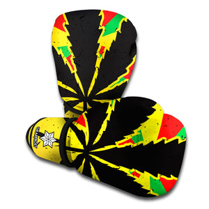 Cannabis Rasta Print Boxing Gloves