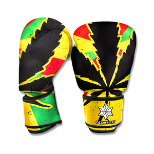 Cannabis Rasta Print Boxing Gloves