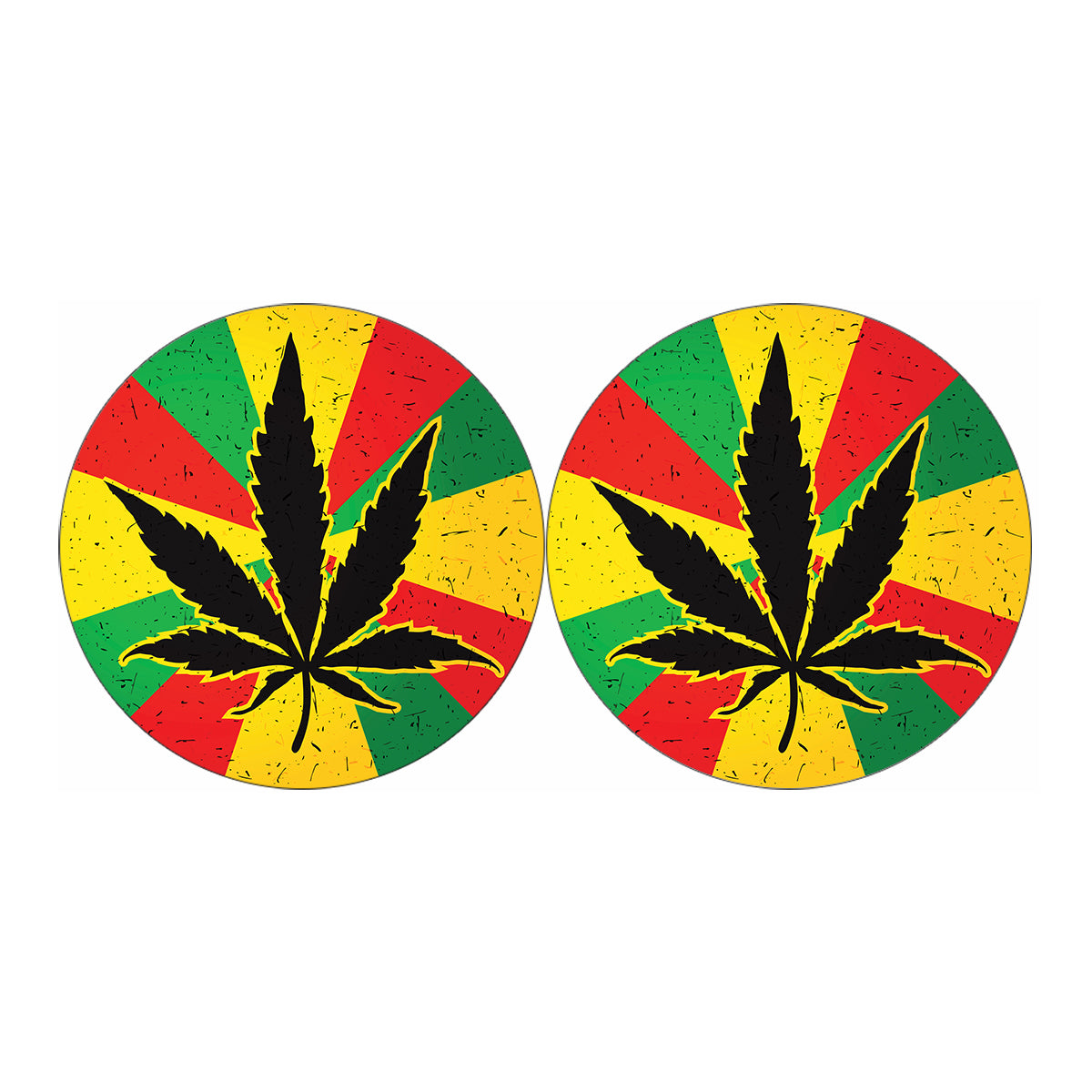 Cannabis Rasta Print Car Coasters