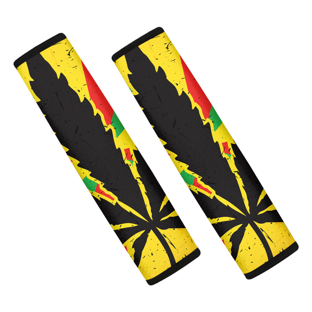 Cannabis Rasta Print Car Seat Belt Covers