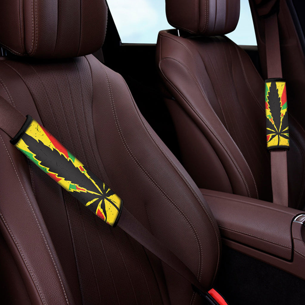Cannabis Rasta Print Car Seat Belt Covers