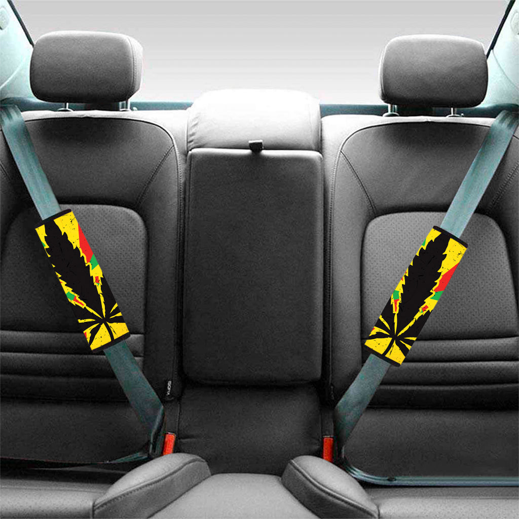 Cannabis Rasta Print Car Seat Belt Covers