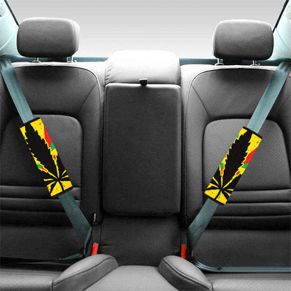 Cannabis Rasta Print Car Seat Belt Covers
