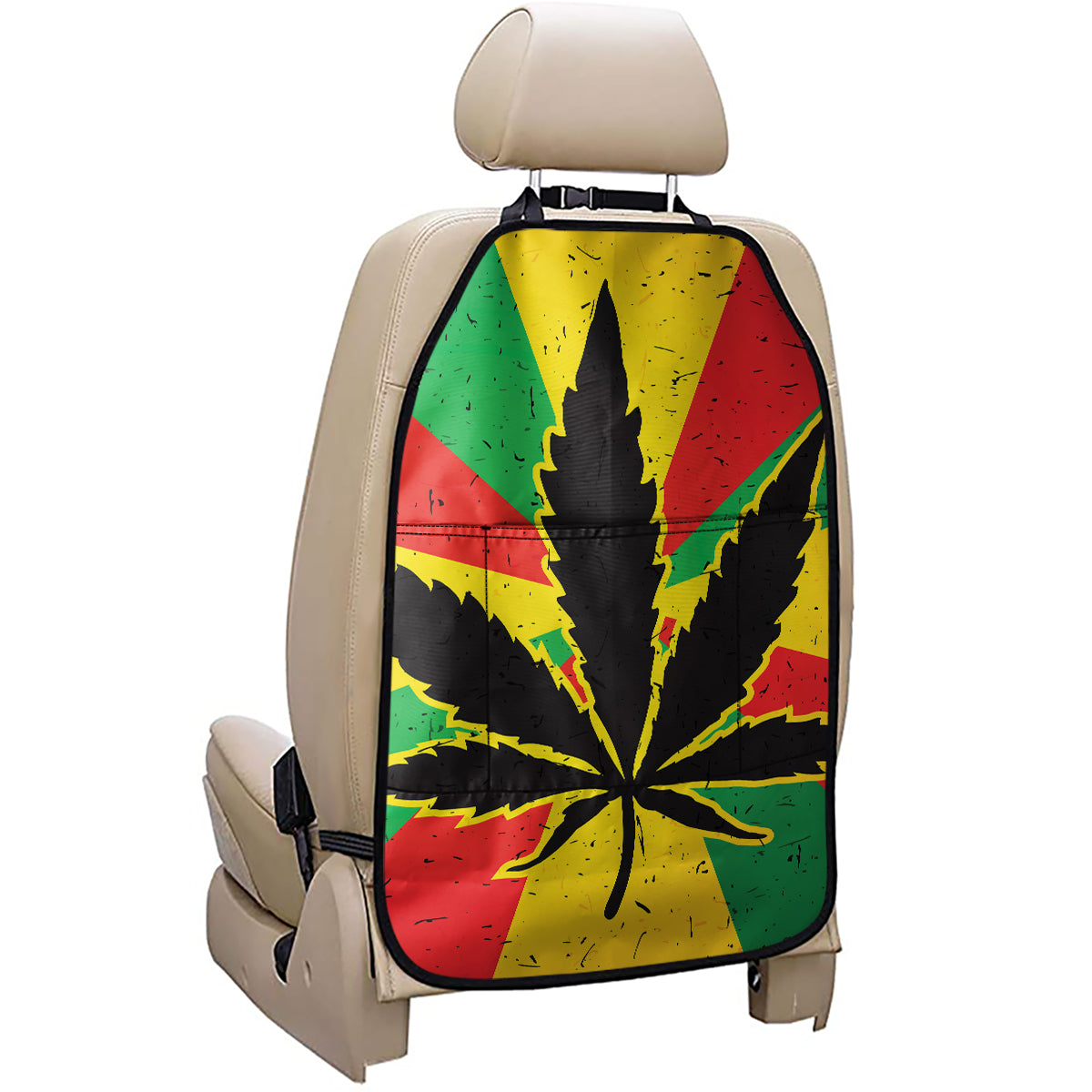 Cannabis Rasta Print Car Seat Organizers