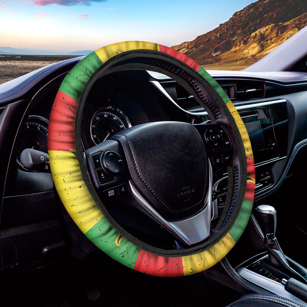 Cannabis Rasta Print Car Steering Wheel Cover