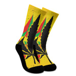 Cannabis Rasta Print Crew Socks