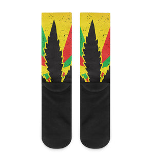 Cannabis Rasta Print Crew Socks