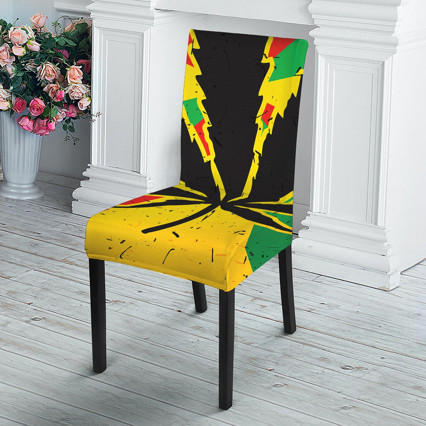 Cannabis Rasta Print Dining Chair Slipcover
