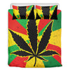 Cannabis Rasta Print Duvet Cover Bedding Set