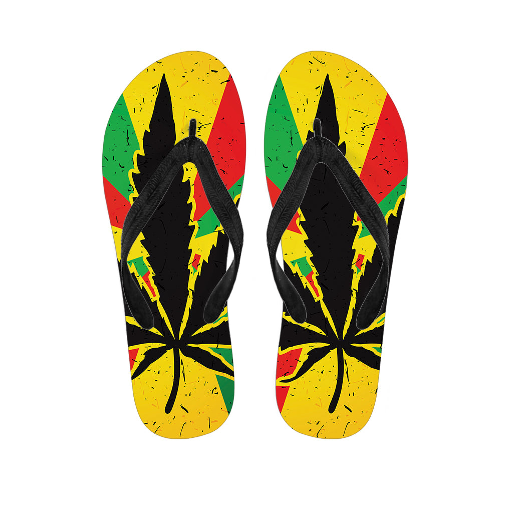 Cannabis Rasta Print Flip Flops