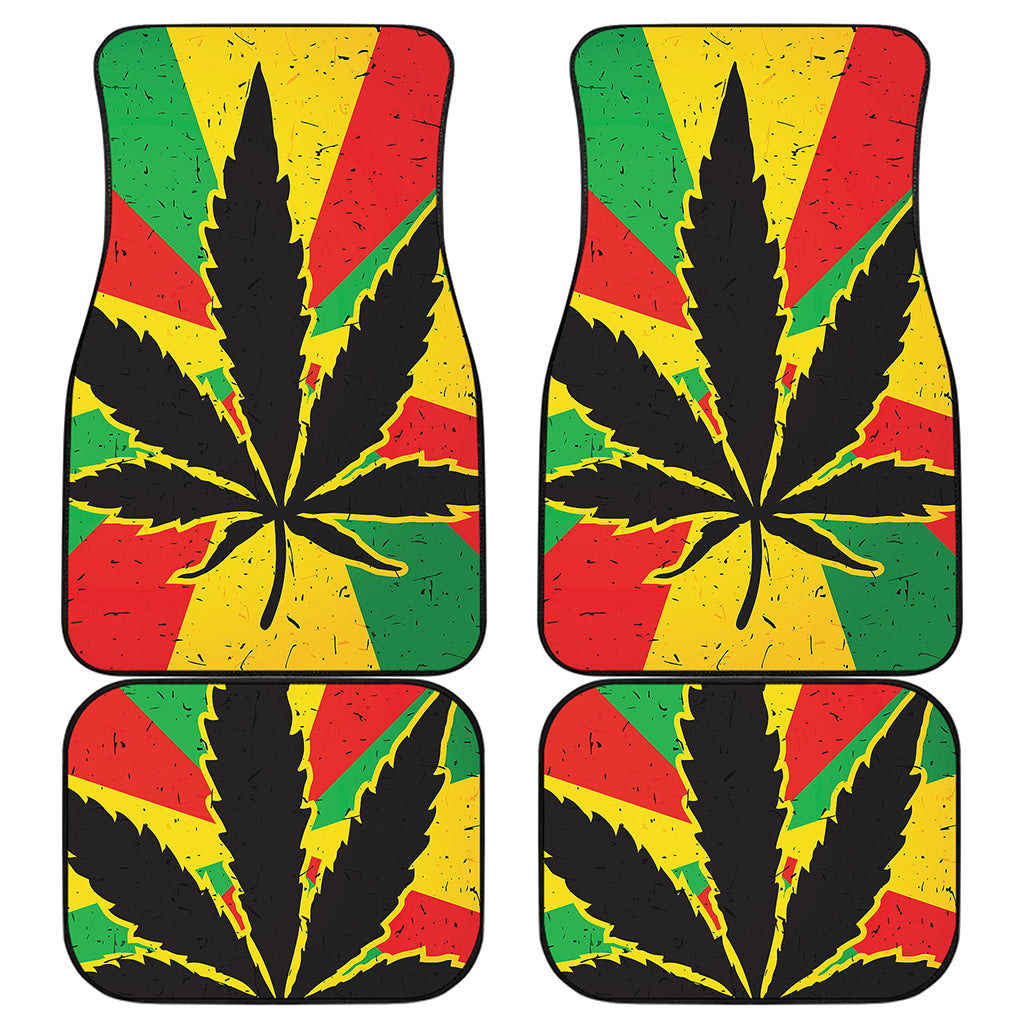 Cannabis Rasta Print Front and Back Car Floor Mats