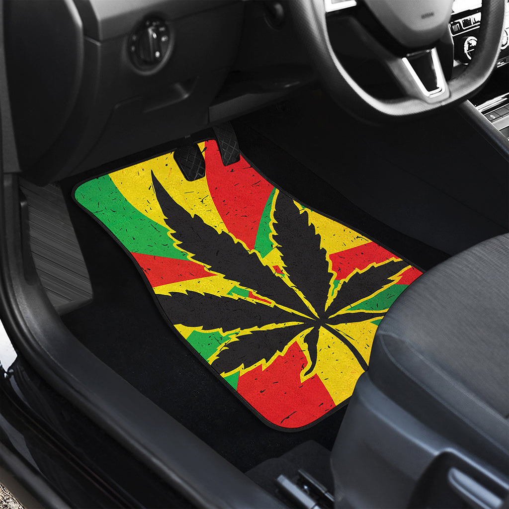 Cannabis Rasta Print Front and Back Car Floor Mats