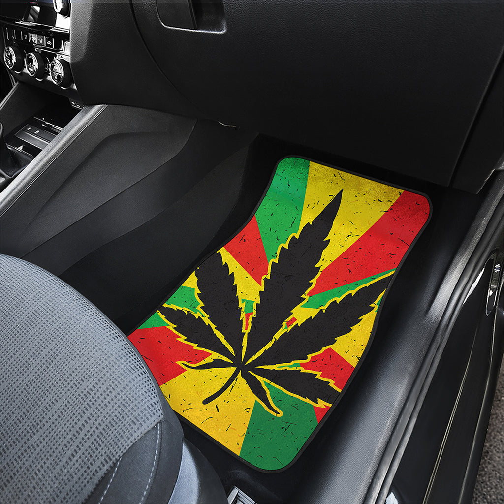 Cannabis Rasta Print Front and Back Car Floor Mats