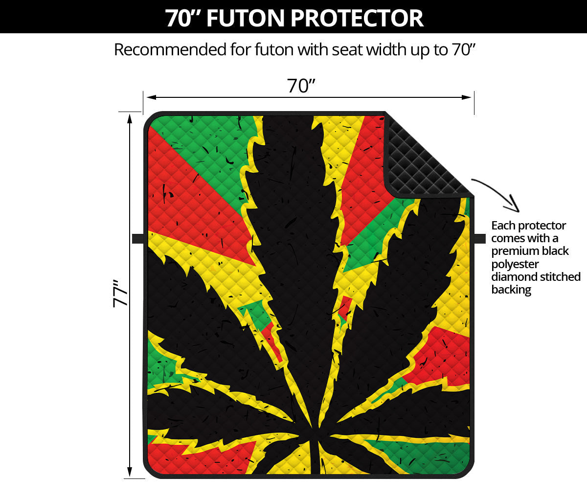 Cannabis Rasta Print Futon Protector