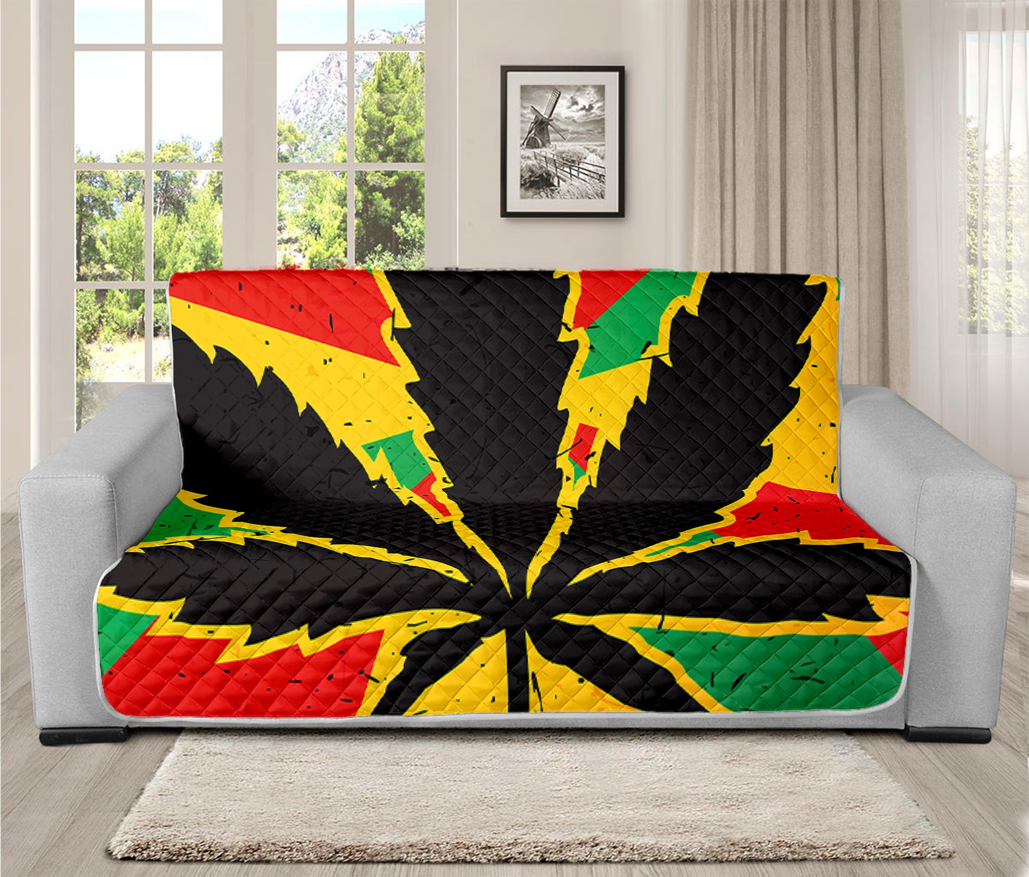 Cannabis Rasta Print Futon Protector