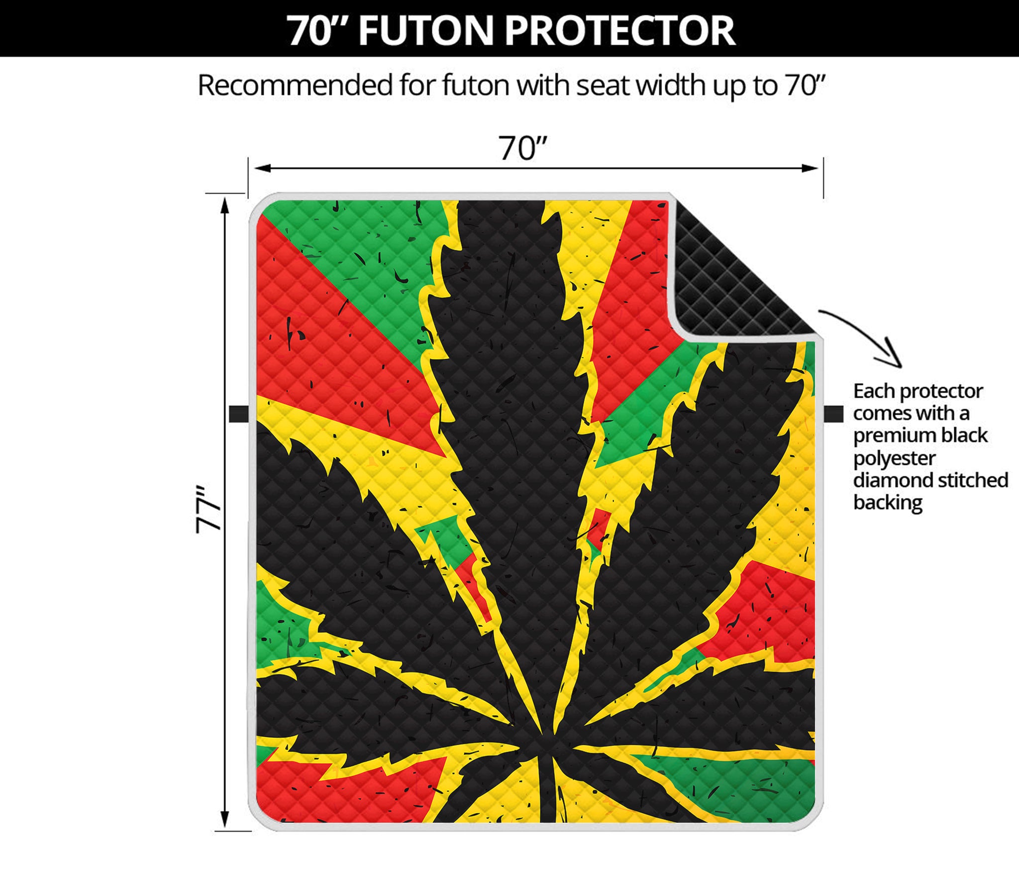 Cannabis Rasta Print Futon Protector