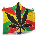 Cannabis Rasta Print Hooded Blanket