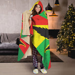 Cannabis Rasta Print Hooded Blanket