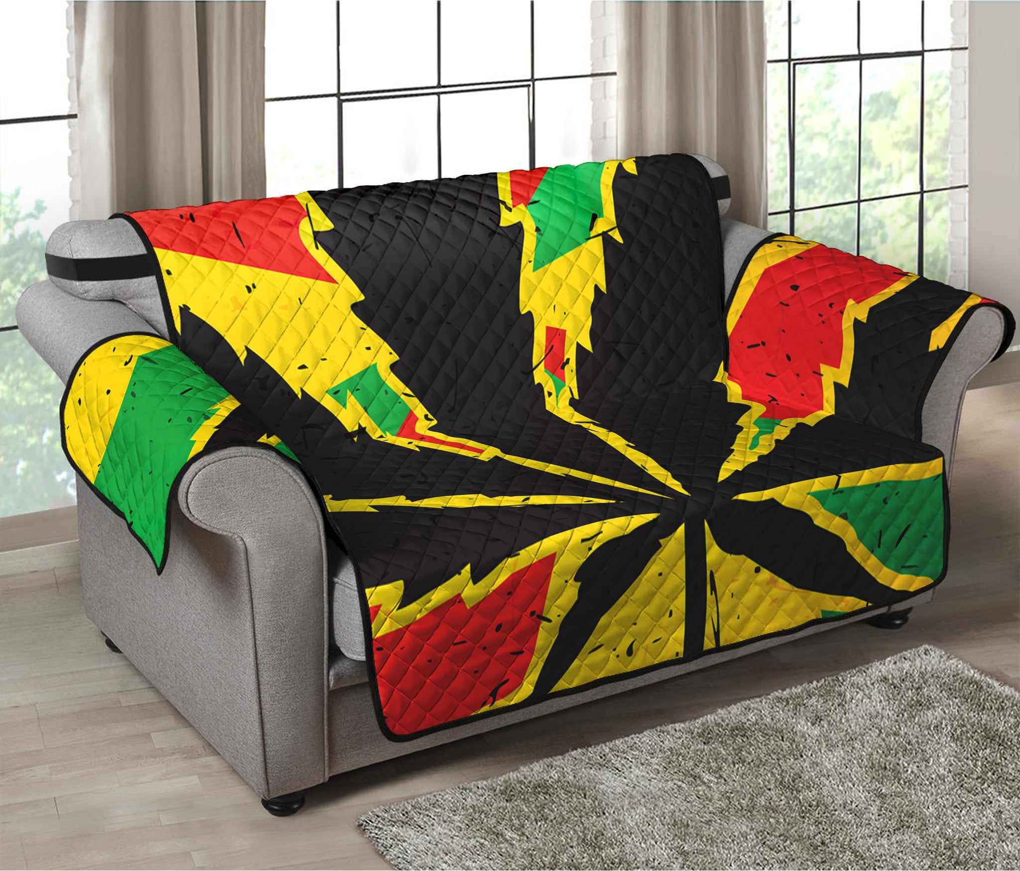 Cannabis Rasta Print Loveseat Protector