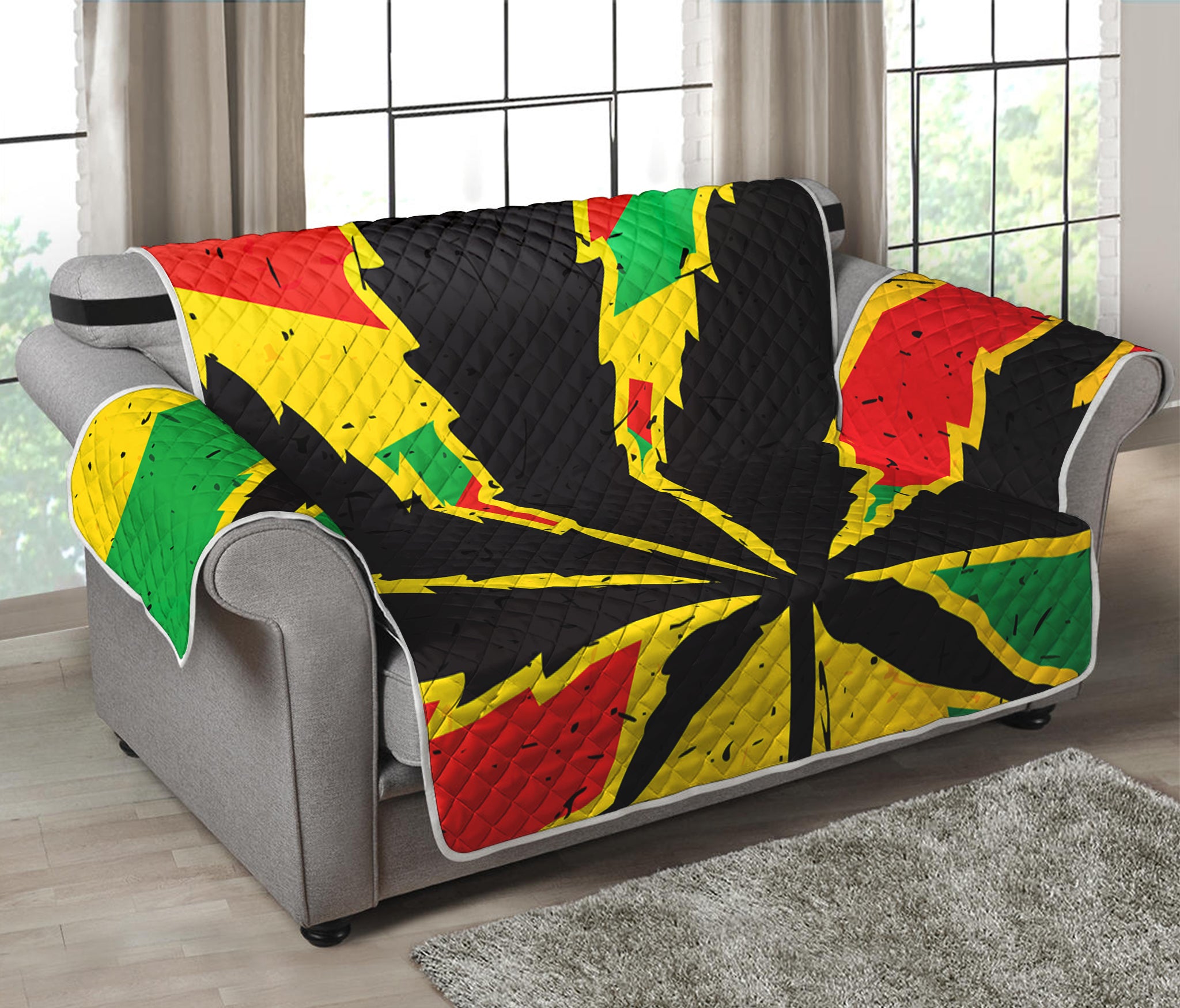 Cannabis Rasta Print Loveseat Protector