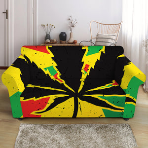 Cannabis Rasta Print Loveseat Slipcover