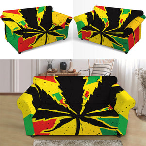 Cannabis Rasta Print Loveseat Slipcover