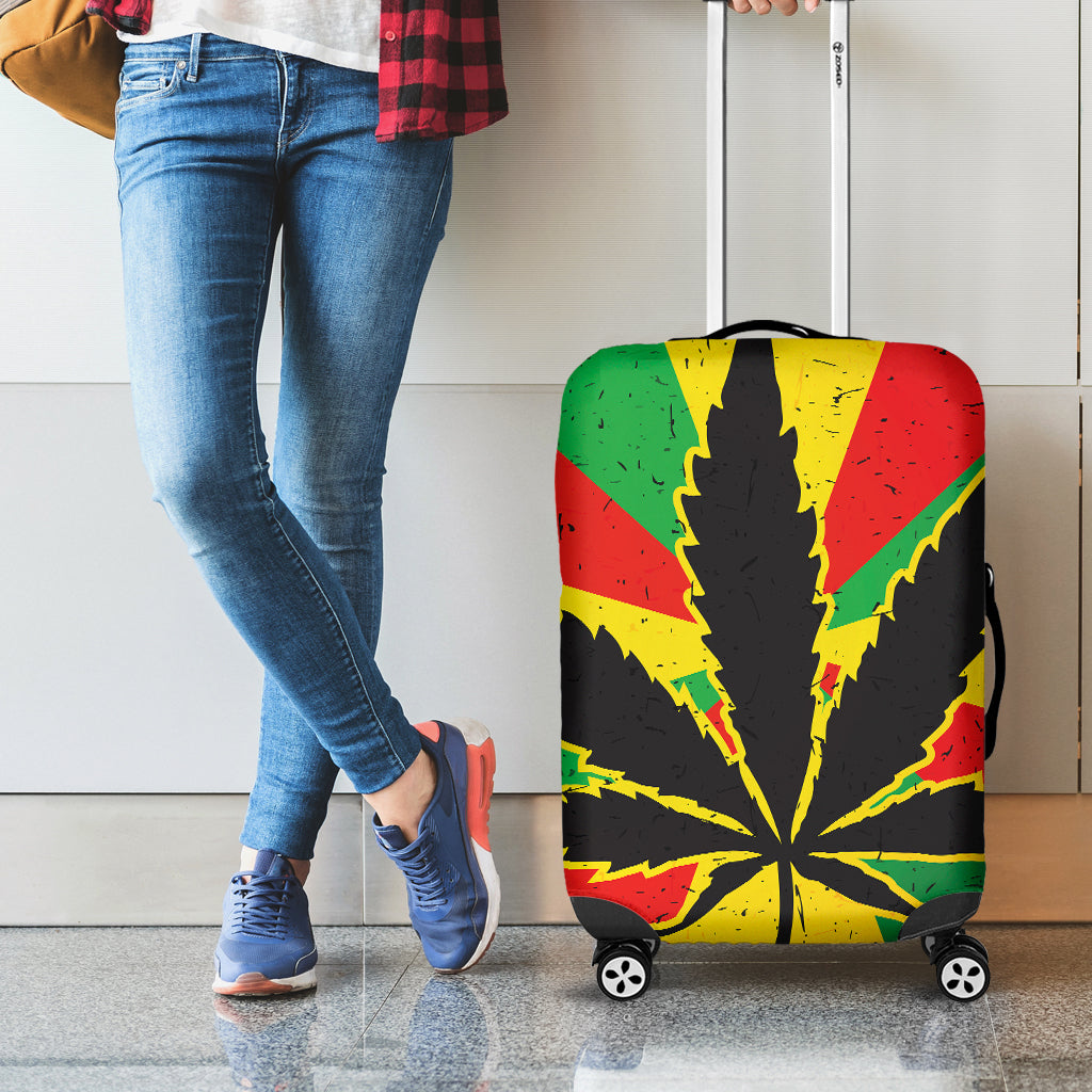 Cannabis Rasta Print Luggage Cover
