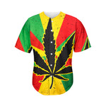 Cannabis Rasta Print Men's Baseball Jersey