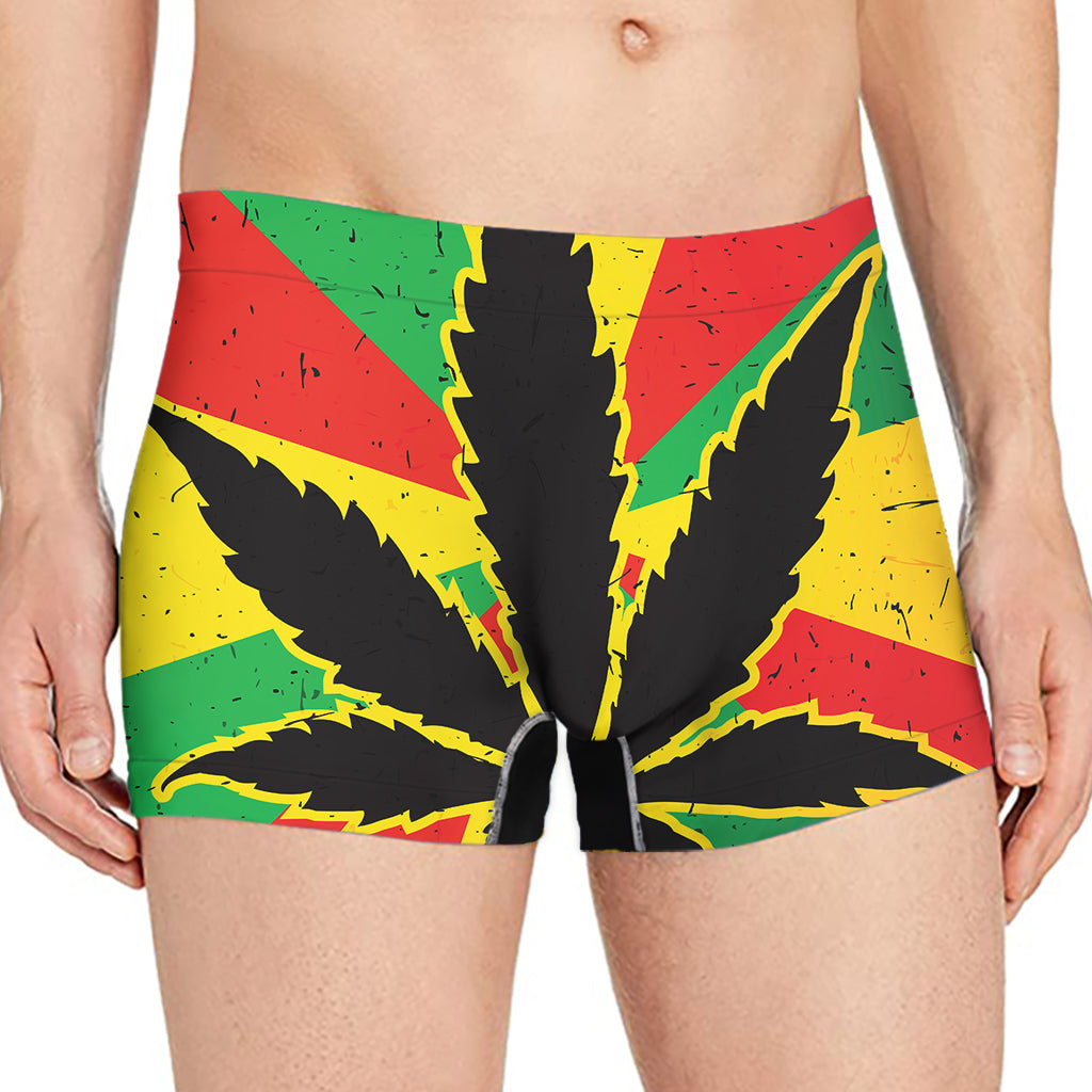 Cannabis Rasta Print Men's Boxer Briefs