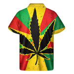 Cannabis Rasta Print Men's Short Sleeve Shirt