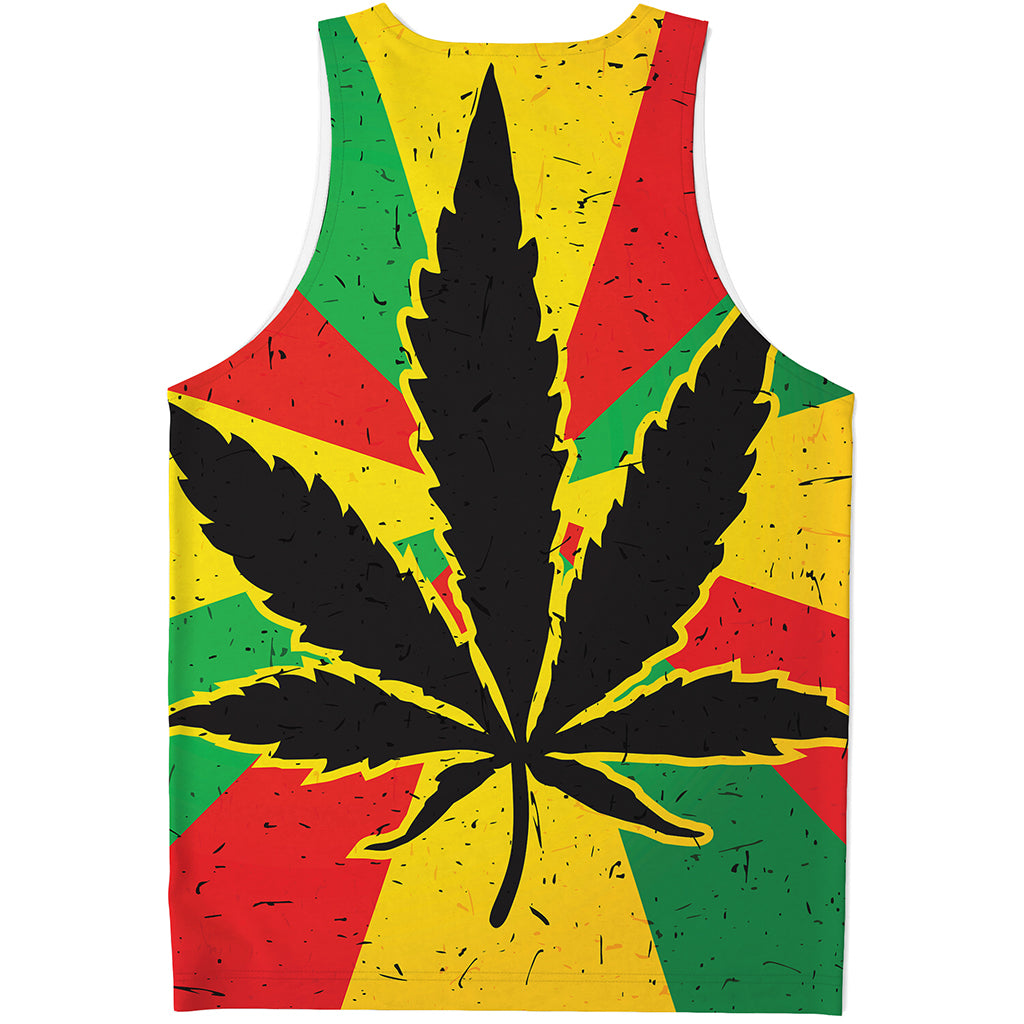 Cannabis Rasta Print Men's Tank Top