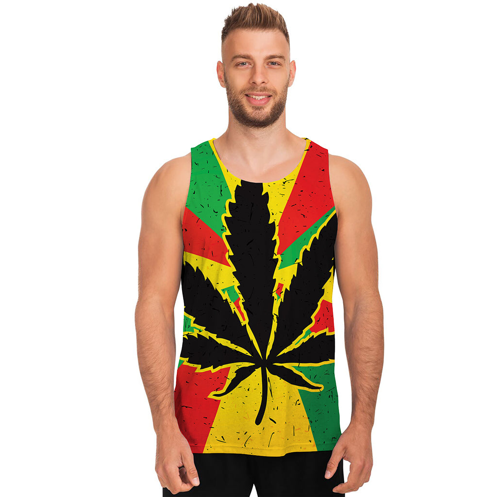 Cannabis Rasta Print Men's Tank Top