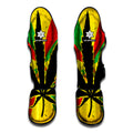 Cannabis Rasta Print Muay Thai Shin Guards