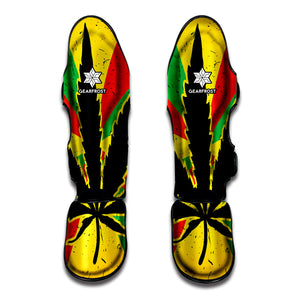 Cannabis Rasta Print Muay Thai Shin Guard