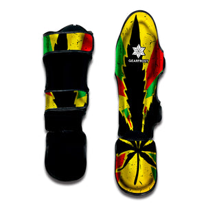 Cannabis Rasta Print Muay Thai Shin Guard