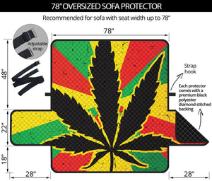 Cannabis Rasta Print Oversized Sofa Protector