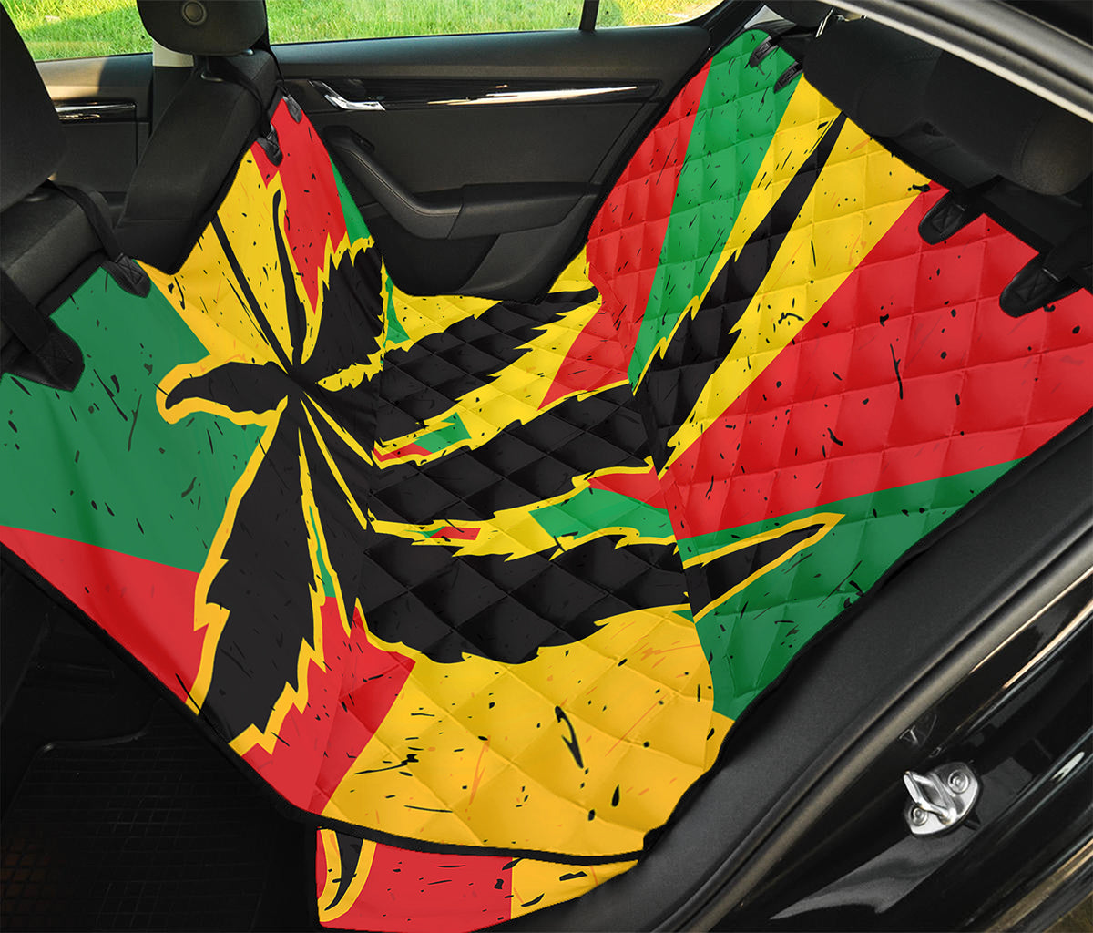 Cannabis Rasta Print Pet Car Back Seat Cover