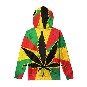Cannabis Rasta Print Pullover Hoodie